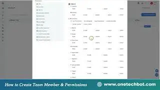 How to Create Team Member & Roles in Onetech Bot