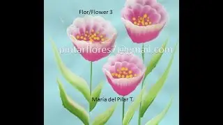 Flores One stroke.Flowers acrylic painting.Pittura di fiori. Male blomster. Flor 3