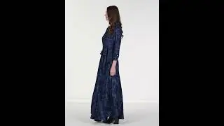 Blue Checkered Maxi Dress