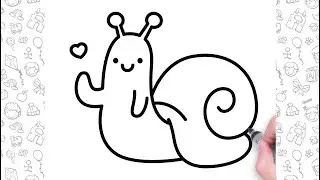 Милый рисунок улитки 🐌 | Простой пошаговый рисунок