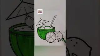 🥥 Coconut Mocktail Coloring 🎨 #shorts #ytshorts #coconut #mocktail #colours #coloring #kids