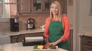 Hands on Hamilton Beach Electric Indoor Searing Grill with Removable Plates and Less Smoke