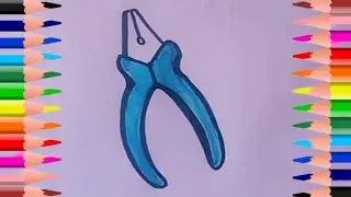easy cutting plier drawing step by step | cutting plier drawing for kids   @RiyaArt007