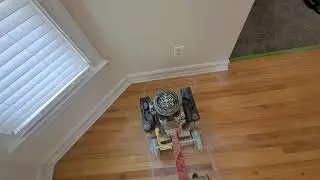 Hardwood floor refinishing Screen & Recoating | Hardwood floors has worn out areas in the kitchen