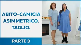 Abito-camicia asimmetrico.  La prima prova. Modifiche e accorgimenti. Parte 3