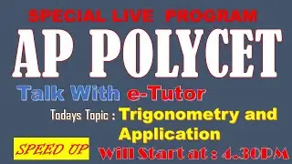 Short Term POLYCET-2020  Live Class -Trigonometry and Application
