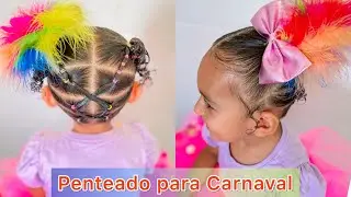 Penteado Infantil Fofo pra Carnaval 🌸 Cute Children's Hairstyle for Carnival