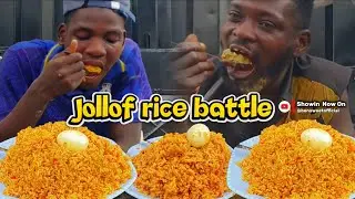 FOOD CHALLENGE FIRST PERSON TO FINISH FULL PLATE OF JOLLOF RICE | WIN 100,000 | AFRICAN FOOD