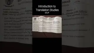 Introduction to Translation Studies Course Code ENG-602 Gcuf Past Paper