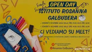 ⏺️ ⏺️ OPEN DAY SCUOLA SECONDARIA ⏺️ ⏺️ Istituto Rosanna Galbusera