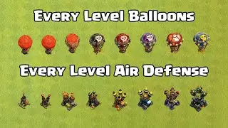 Every Balloon Level Vs Every Air Defense Level | Clash Of Clans