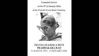 Smt Sylvia Syamala Devi Prabhakara Rao funeral 6th Jan 2026