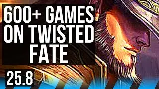 TWISTED FATE vs PANTHEON (MID) | Comeback, 600+ games | KR Challenger | 25.8