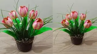 Tulipas como fazer flores de E.V.A   de forma  fácil  prática