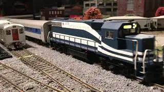 Atlas (HO) GP38-2 LIRR #276 pulling away with Tsunami Sound DCC