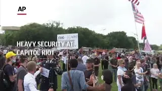 Heavy security at Capitol riot supporters' rally