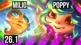 MILIO & Corki vs POPPY & Varus (SUP) | 17K damage | EUNE Grandmaster | 26.1
