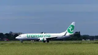 [4K] Transavia Boeing 737-8K2 PH-HXE arriving at Amsterdam from Athens (ATH). Flight HV6868.