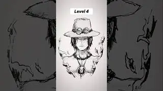 How to Draw Ace in different levels 😳 #shorts #anime #drawing