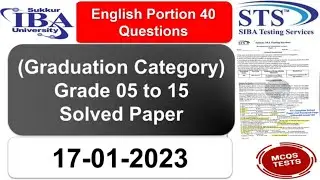 IBA-STS Graduation Category Solved Paper || English Portion held on Mcqs 17-01-2023  @Mcqs-Test  ​