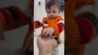 Baby play with turtle 🐢walking very slow #shorts #shortsfeed #trending #cutebaby #turtle