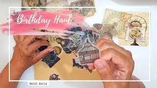 Junk Journal With Me | Mini Birthday Haul | Swatching Gouache Painting | Journaling process video