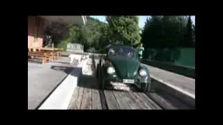 VW Beetle on Rails,   VW auf Schienen,   VW sulle rotaie
