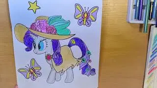 Coloring page of character from My Little Pony.Rainbow Dash and Rarity.