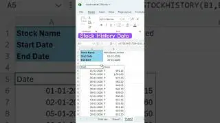 Stock History price in Excel with just formula l Stock analysis in Excel ✔️