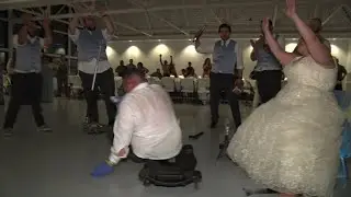 Epic Pit Stop Garter Removal- Cody and Elizabeth