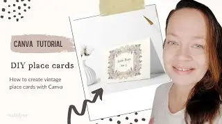 Easy vintage DIY place cards | Canva tutorial with place card template