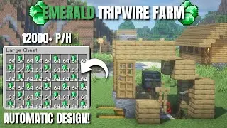 Minecraft EASIEST Automatic Tripwire And Emerald Farm In 1.21.8 (NEW DESIGN)