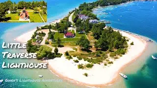 Little Traverse Lighthouse MI - Aerial 4K footage of the Light, Peninsula, Harbor Springs & the Bay!