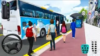 Realistic Bus Stop Pickup Gameplay 🚍 | 3D Driving Class  Android gameplay --  Passenger Boarding 