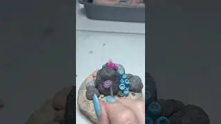 Coral reef 🪸 painting #art #clay #mini #shorts  #polymerclay #miniature #fish #sealife #painting