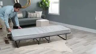 Linon Torino Black Grey Ticking Folding Bed - The Classy Home