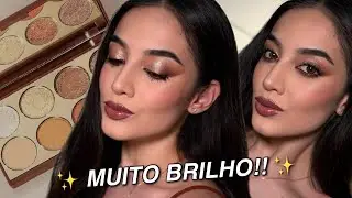 MAQUIAGEM COM MUITO BRILHO PARA FESTA - PALETA NEUTRALS NIINA 🤎✨