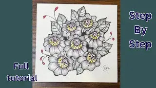 Zentangle Pattern-Aros By Annie Reiser | Drawing Tutorial For Beginners