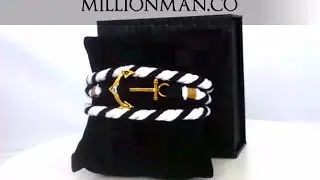 Black & White Anchor Rope Nautical Bracelet