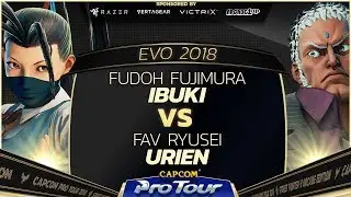 Fudoh Fujimura (Ibuki) vs FAV Ryusei (Urien) - EVO 2018 - Semi Finals - SFV - CPT 2018