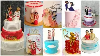 couple theme cake design💑anniversary cake design❤️couple cake anniversary cake | wedding cake design