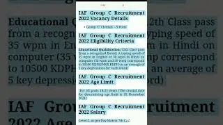 Big Recruitment n IAF Group C 2022,IAF Recruitment, IAF Job, IAF Vacancy #shorts #iaf #IAS #IPS