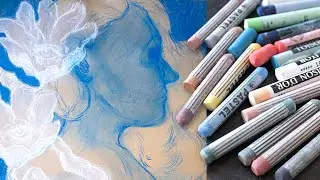 Two Soft Pastel Portraits - Bloom&Decay - Using Two Colors Only