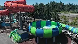 Wild Waves Water Park Riptide Slice waiting line view