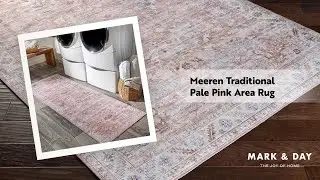 Meeren Traditional Pale Pink Area Rug