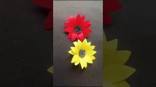 paper flower making part -2/handmade paper flower 🌼/color paper flower diy #diy  #colourpapercraft