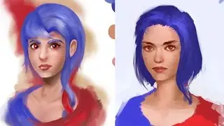 Painting simple face tutorial Patreon critique term 15