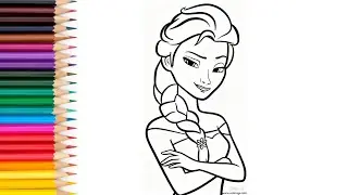 Elsa frozen easy drawing for kids and toddlers