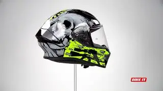 Airoh Valor Full Face Helmet (Gloss Yellow - Akuna) - 360 spin