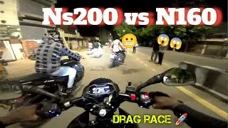 Drag race ns200 and n160 #ns200 #raiders #motovlog #n160 #bikeride